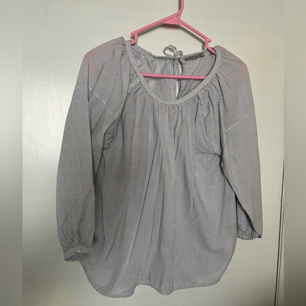 Everlane Striped Blue Blouse